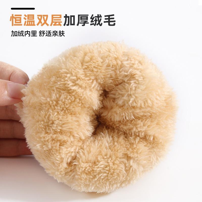New wool knitted gloves men's winter piled thickened outdoor cold-proof and warm gloves