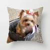 Cute Dog Print Pillowcase Bedroom Sofa Waist Cushion Cover Yorkshire Bichon Yorkshire Decoration Car Decorative Cushion