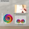 2D Flat Bohemian Colorful Swirl Pattern Acrylic Dangle Earrings Multicolor Women's Jewelry Gifts