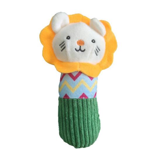 Plush Lion Dog Toy Squeaky Interactive Puppy Teething Toy Soft Stuffed Animal Dog Chew Toy for Teeth Cleaning Boredom Relief A