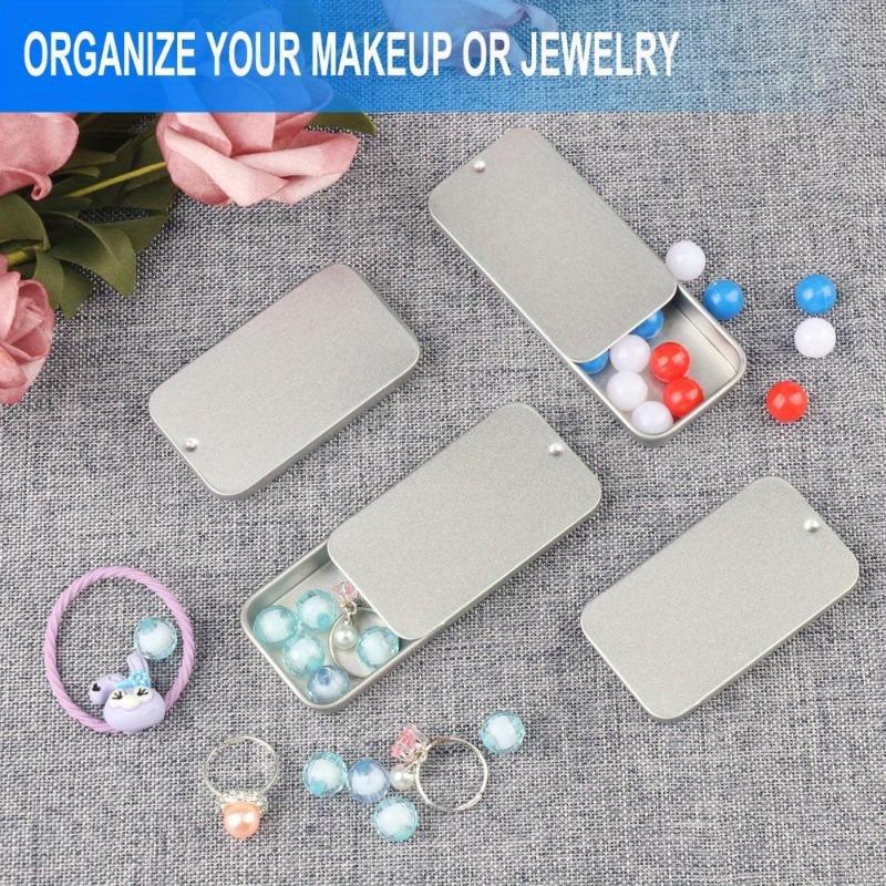 42pcs Metal Can Containers Set with Lids Sliding Lid Storage Boxes for Small Items Jewelry Earrings Handicraft Organizer Storage