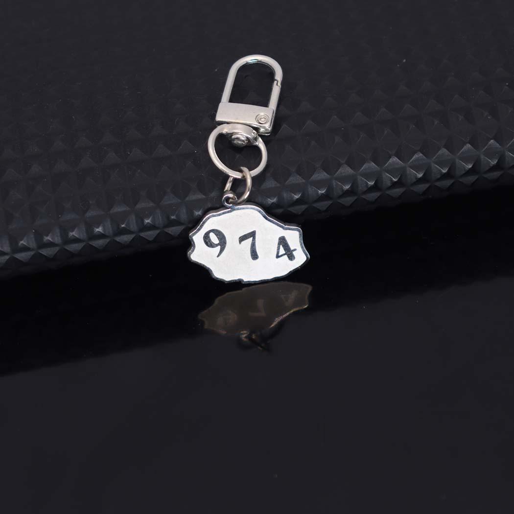 

Ethnic Style Stainless Steel French Réunion Island 974 Pendant Keychain for Bag or Car срібний