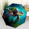 1pc Sea Turtle Ocean Themed Umbrella, 8 Rib Frame,Automatic Opening 3 Fold Umbrella, Lightweight and Durable Couple Umbrella-154
