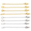 10pcs Stainless Steel Extension Extended Tail Chains With Lobster Clasps For Bracelet Necklace DIY Jewelry Making Supplies