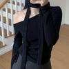 New Arrivals Open Run HalTerneck Off Shoulder Long Sleeve T shirT