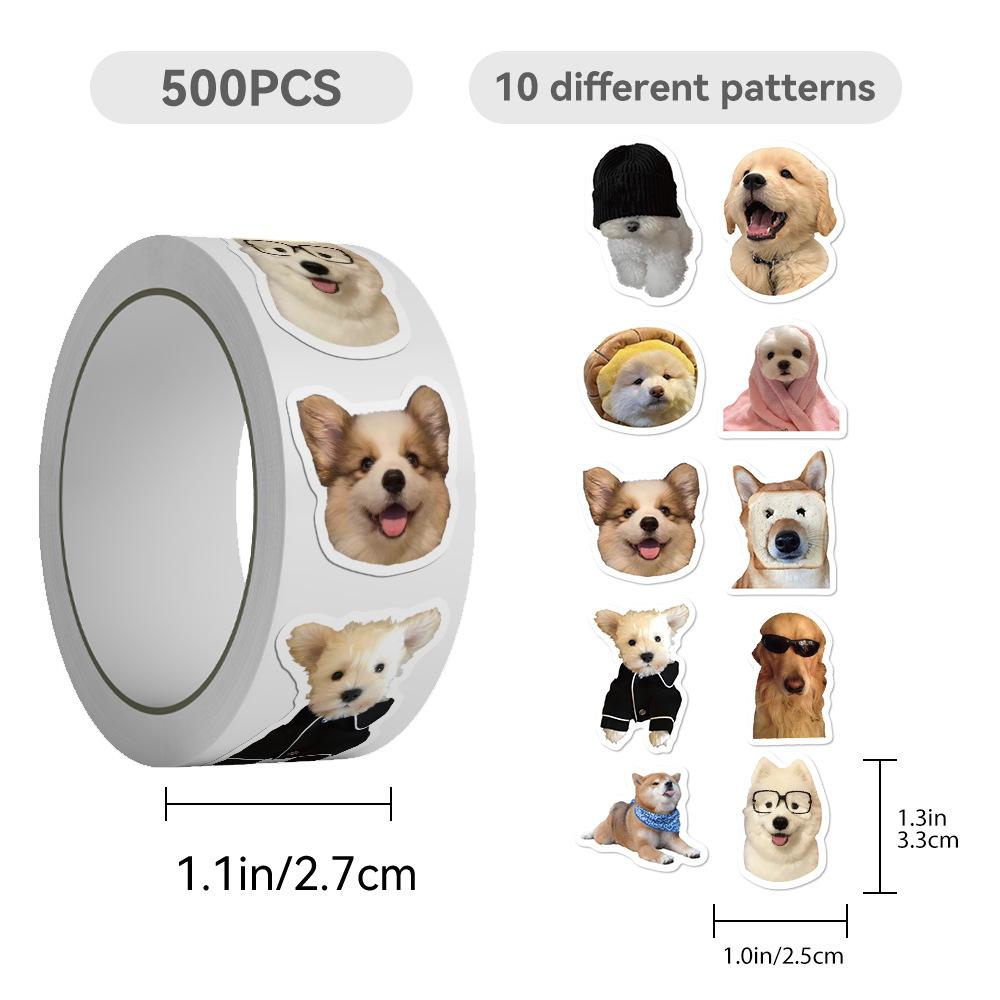 500 Stück/Rolle Lustige Cartoon Hund Meme Aufkleber Abziehbilder Graffiti Handyhülle Skateboard Auto Kawaii Aufkleber Kinder Belohnungsaufkleber Geschenk