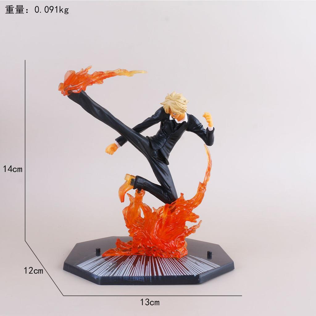 New One Piece Anime Figure Fire Fist Luffy Ace Sanji Battle Model Dolls PVC Sabo Action Figurine Zoro Ghost Three-Knife Toys