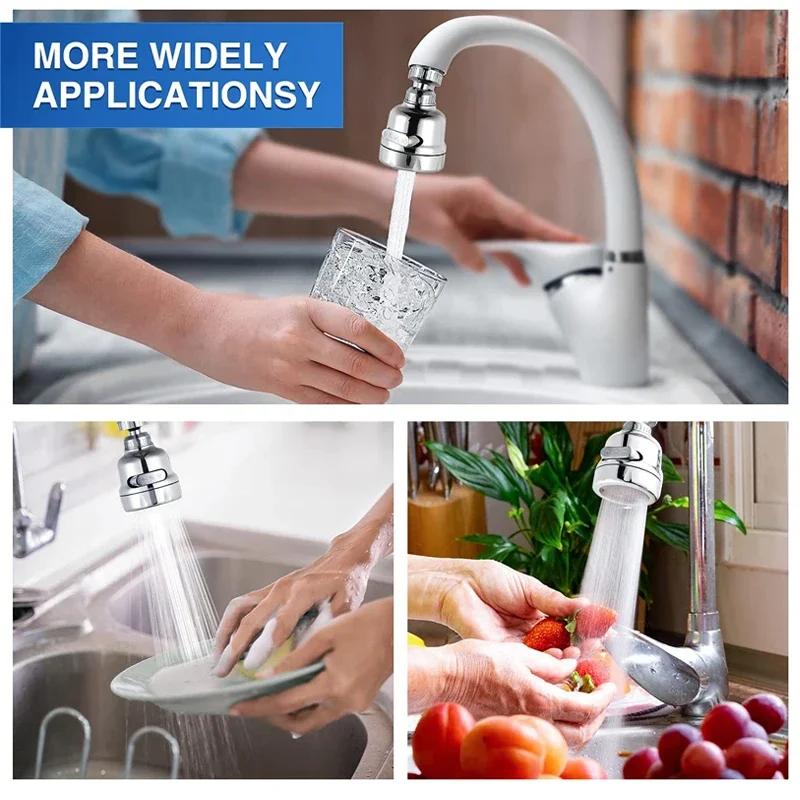 3 Modes Kitchen Faucet Adapter 360° Swivel Faucet Sprayer Filter Diffuser Kitchen Water Saving Nozzle Head Bath Tap Connector