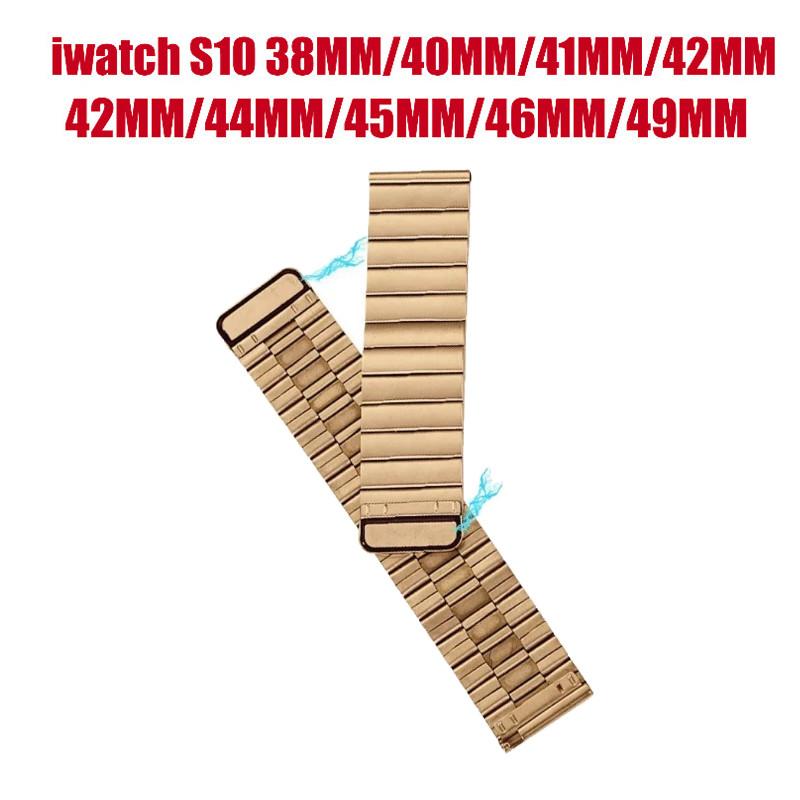 Stainless Steel Magnetic Band for Apple Watch Band S10 38/40/41/42mm S1-9 42/44/45/46/49mm Watchband