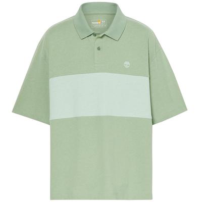 Timberland Men's Short Sleeve Color Block Rugby Polo Shirt, Green Bay Camo Green, Size L (TB0A69WQEPE1)