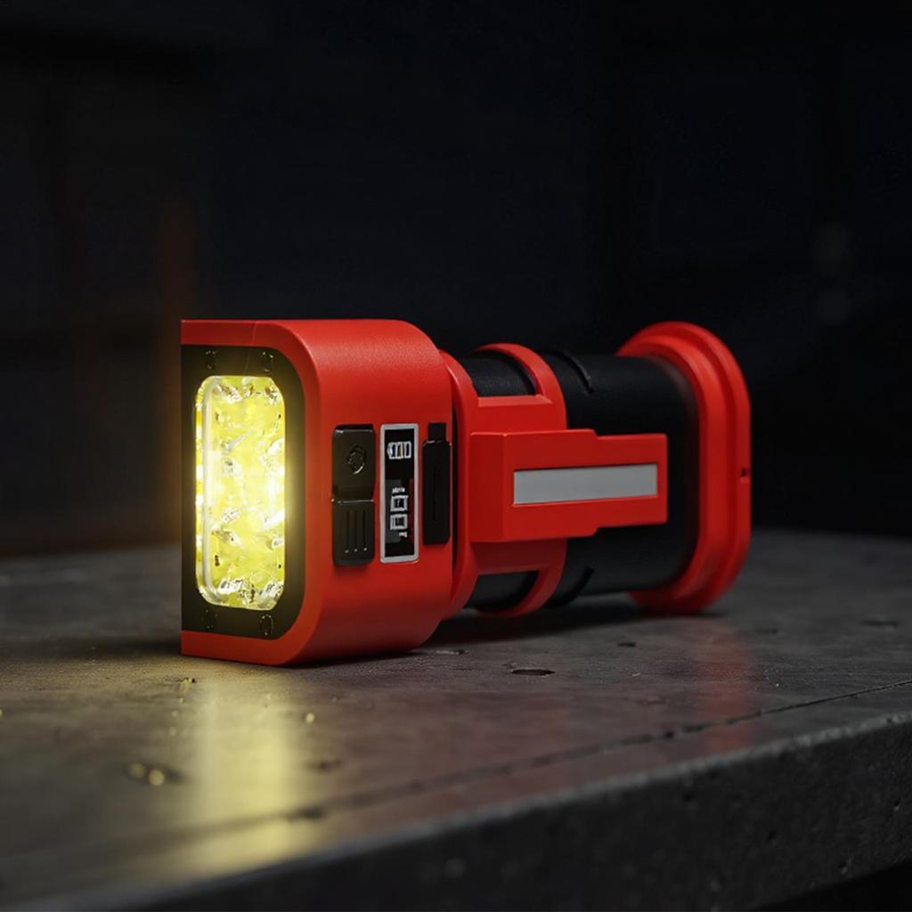 Car Work Light 180-degree Rotation Portable Work Light Digital Display Double Hooks Type-C Charging Magnetic Lamp For Garage