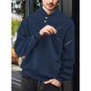 Men's new sports and leisure loose solid color lapel jacquard plaid men's sweater