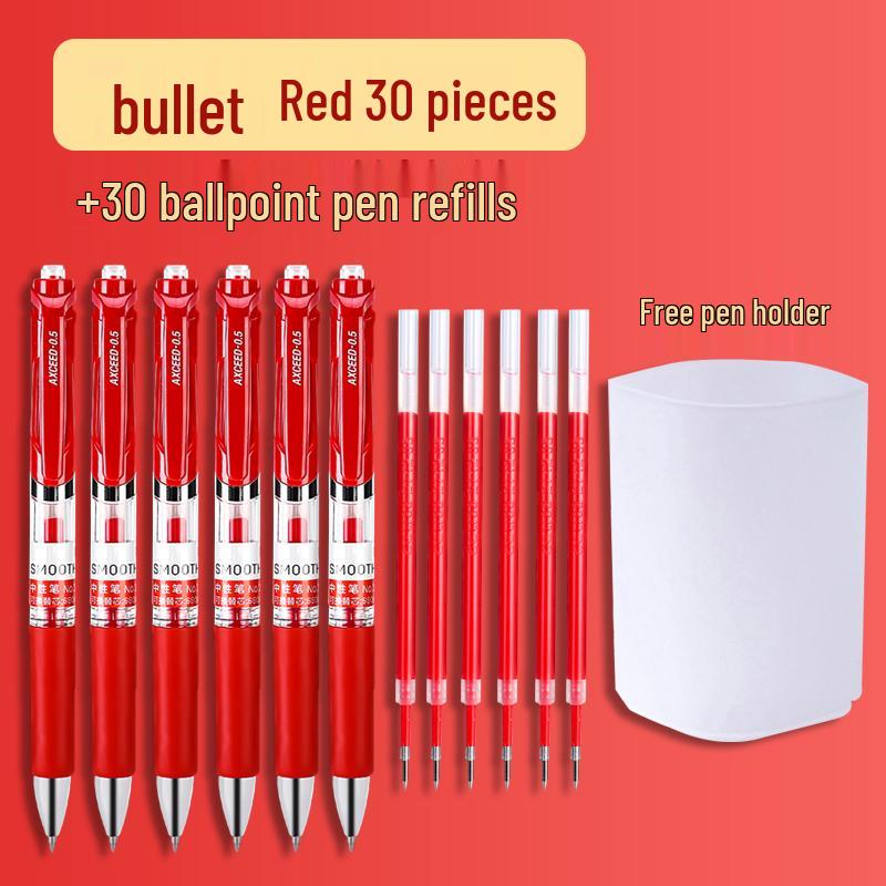 Student Special Red Gel Pen: Push-Type Correcting Pen for Homework & Signatures