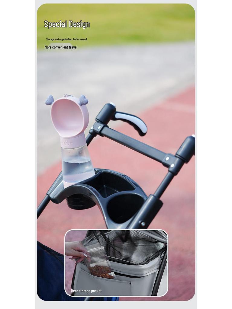 Lightweight Foldable Pet Stroller for Small Dogs & Cats - Outdoor Travel Cart