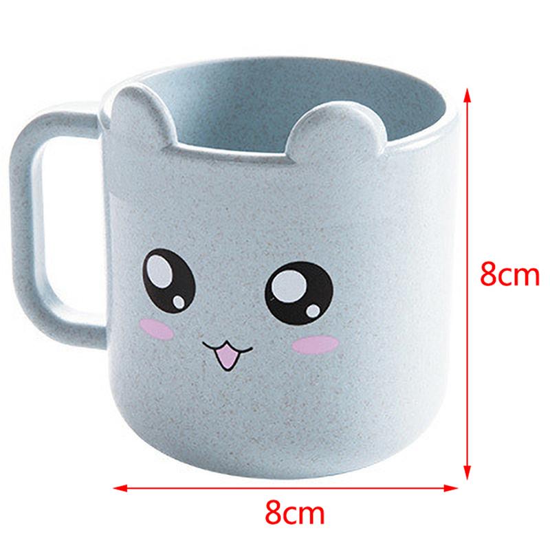 Wheat Straw Cartoon Expression Mouthwash Cup Creative Children Brushing Cup Plastic Cup Toothbrush Cup Bathroom Accessories