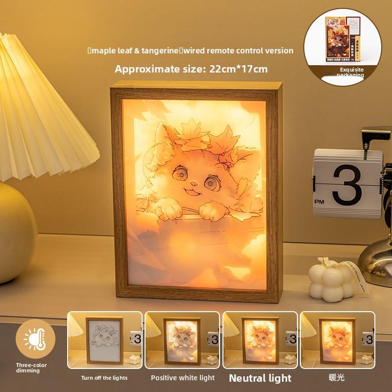 22cm/8.66in Cartoon Anime Figure 3D Light Painting Angel Silvia Creative Photo Led Night Lamp Christmas Gifts Bedroom Decoration