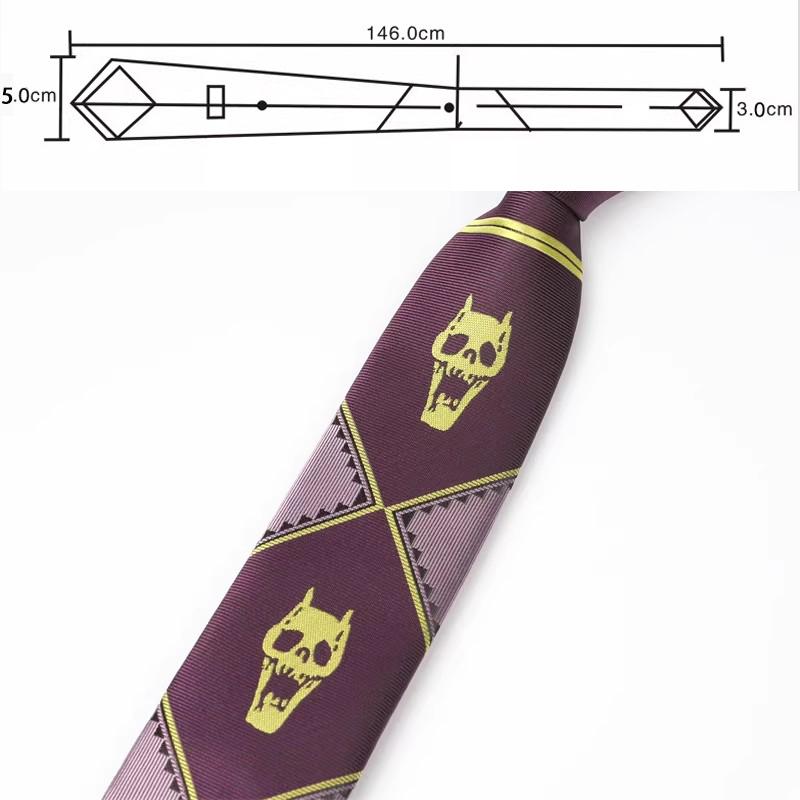 Anime Jojo Bizarre Adventure Kira Yoshikage Cosplay Krawatte Halstuch Unisex Totenkopf Hals Heavens Door Cosplay Kostüm Requisite