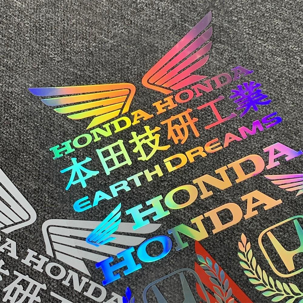 AYE1 Hot Sale Motorcycle Stickers Carved Hollow Letter Honda Logo Reflective Racing Helmet Decals Tail Box Shock Absorber Decoration