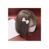 Kids Hair Accessories Set - 2 Pieces White Ribbon Pearl Hair Clips for Girls, Cute & Elegant for Parties, Recitals, Stage, Photoshoots