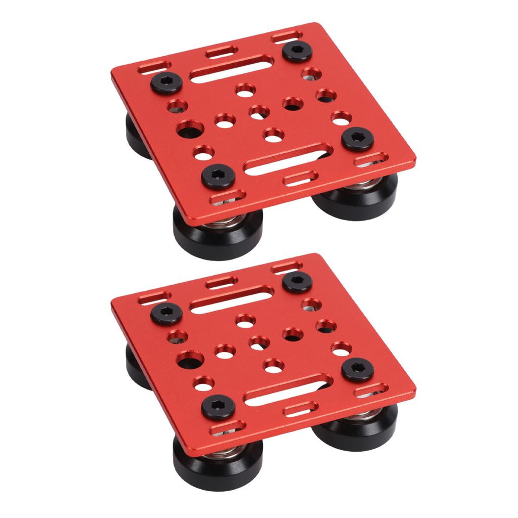 2 Pcs V Wheel Plate Gantry Rod Plate and 4 Solid POM Wheels for 2020 Aluminum Extrusion CNC 3D Printer
