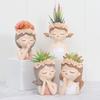 Charming Resin Succulent Planter Adorable Girl Flower Pot For Home And Garden Decor
