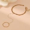 Hand Chain Bracelet with Rings Hand Chain Bracelet with Finger Rings Adjustable Chain Bracelet Hand Jewelry for Women