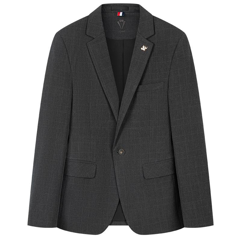 Spring and Autumn Plaid Small Suit Men's Suit Korean Version Trendy Slim-fitting Ruffian Handsome Casual Suit Jacket Top