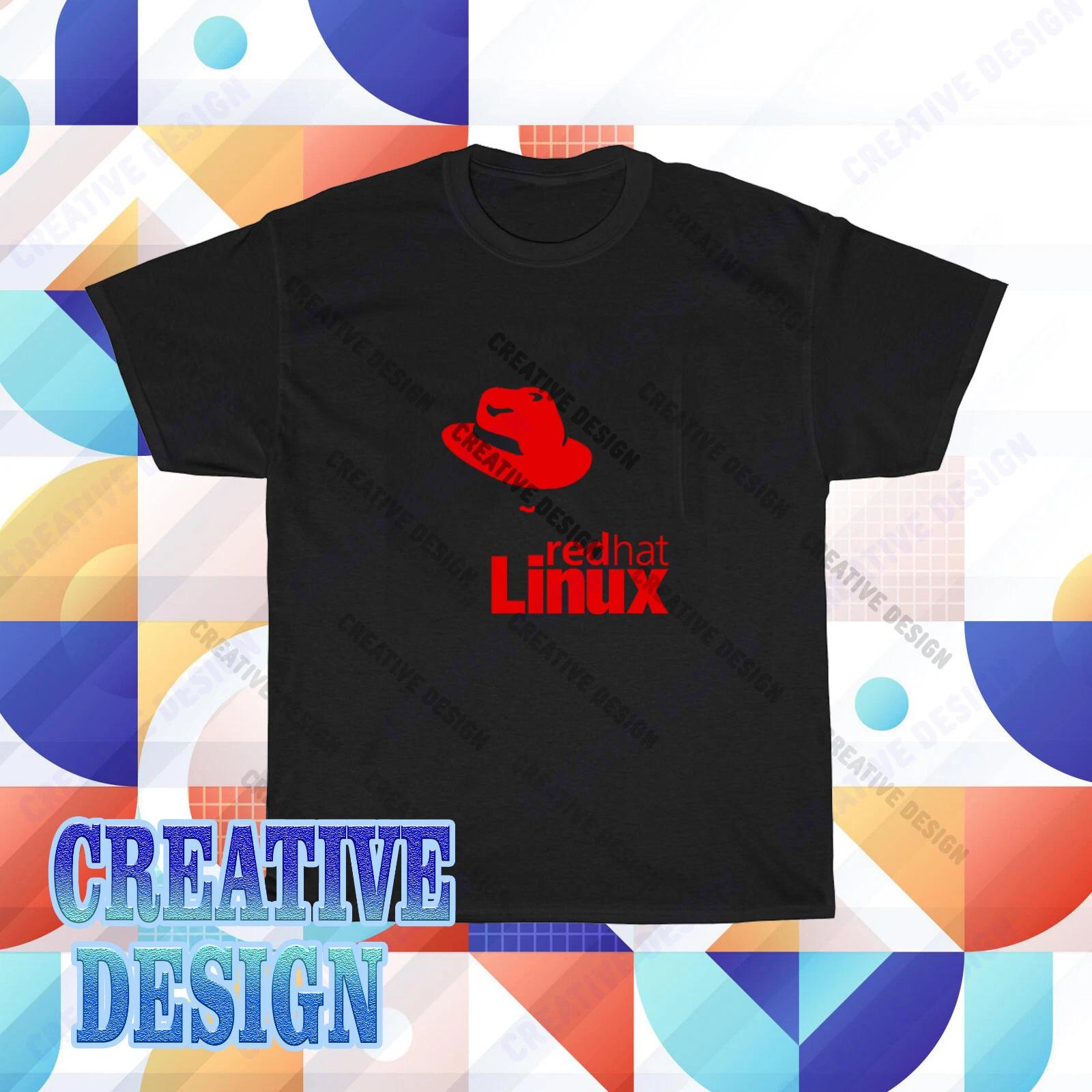 New Linux Red Hat Logo T-Shirt Funny Size S to 5XL L