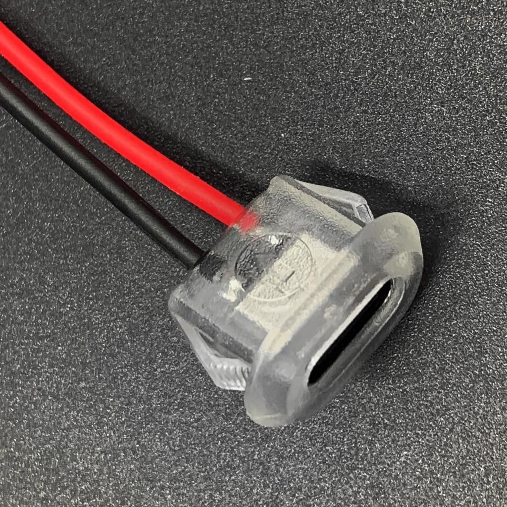 Type-C Female Socket with Cable, 3A Current, DIY Repair Desk Lamp Toy Charging Port, Waterproof USB Socket.