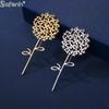 Trendy Stainless Steel Dandelion Brooches For Women Plant Pins Casual Party Accessories Luxury Gifts Friends