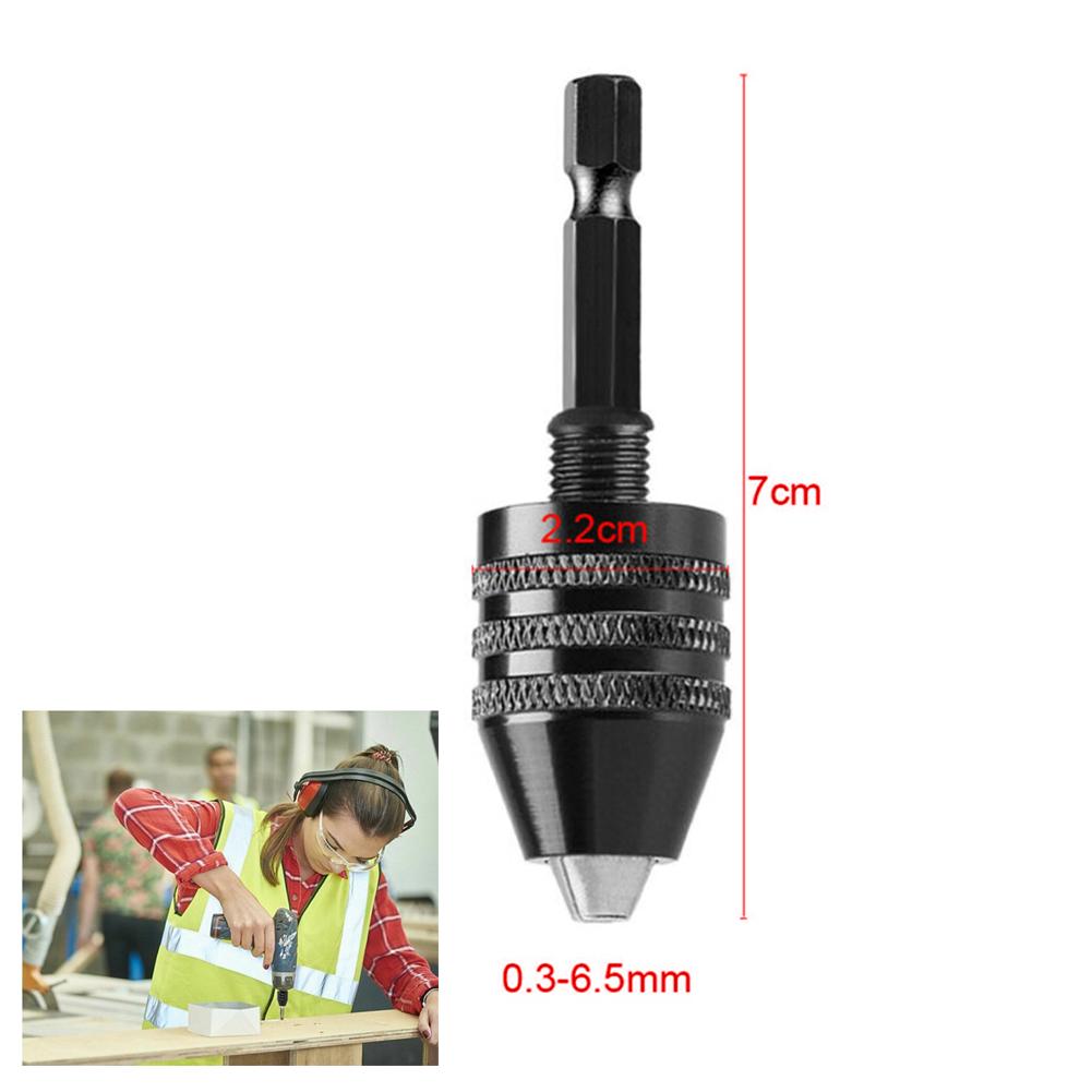Drill Chuck Keyless Screwdriver Impact Driver Adaptor Electric Micro Motor Clamp Mini Chuck Fixture Hex Shank Drill Bits Adapter Tire Chucks 1