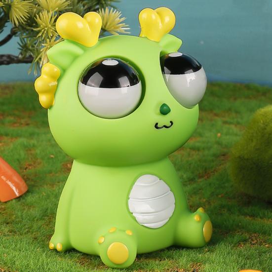 Herausspringender Augen Drache Quetschspielzeug Angst Stressabbau Sitzender Cartoon Drache Knet-Sensorisches Spielzeug Weicher Stressball Tierisches Fidget Spielzeug
