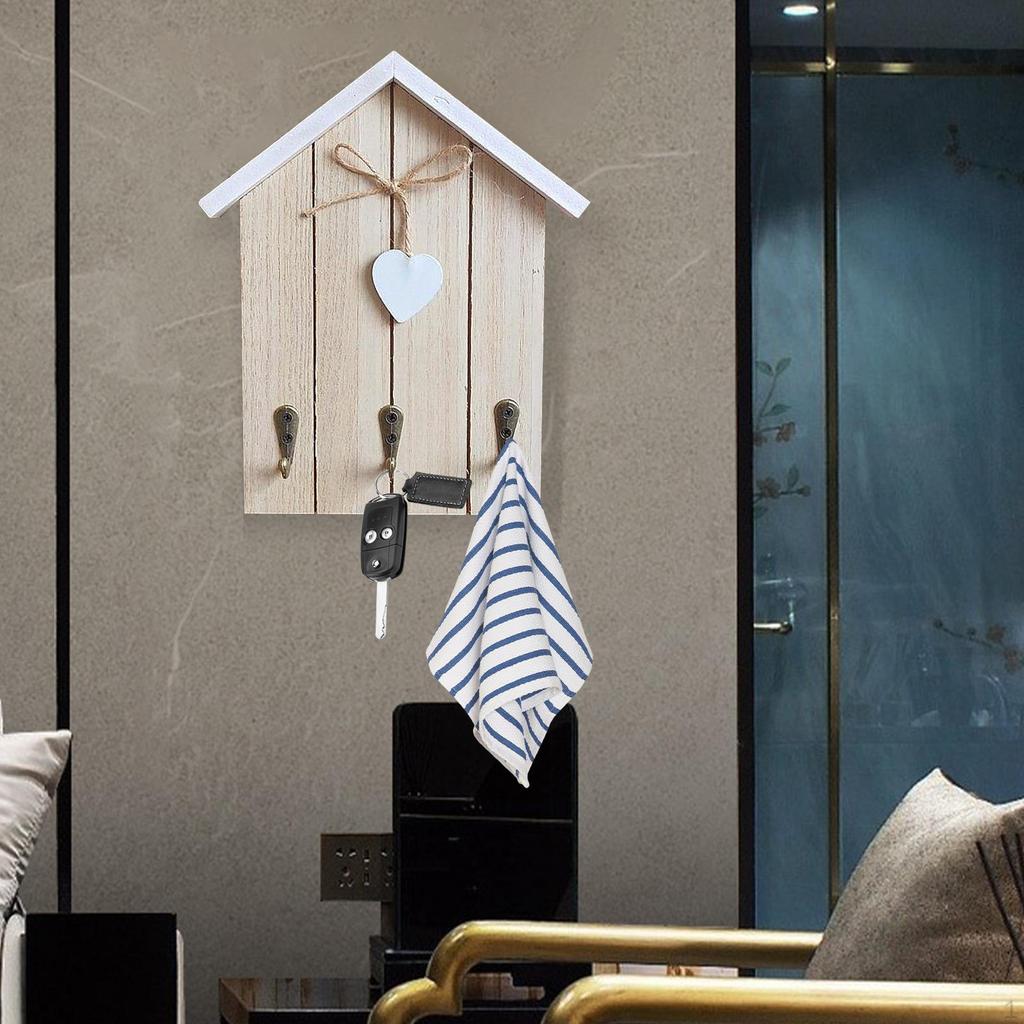 Holder with Hooks Home Decor Hanger Wall Mounted for Office Hallway