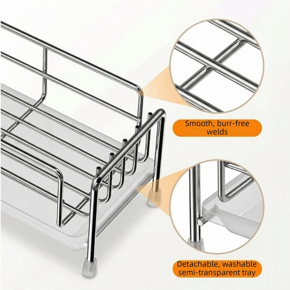 Stainless Steel Sink Drain Rack Large Capacity Soap Sponge Holder  Bathroom