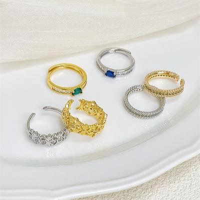 Retro Court Style Open Ring, Colorful Treasure, High-End Sense, Fashion Niche Design Sense, Medieval Ring, Index Finger Ring