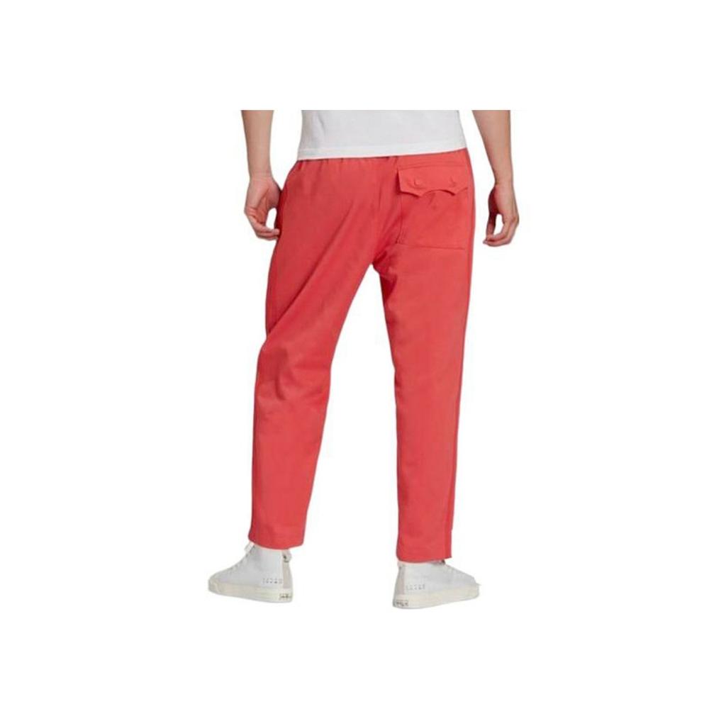 Adidas Originals Pure Color Logo Embroidery Striped Elastic Waist Knit Sports Pants Men Bottoms Pink HC8604