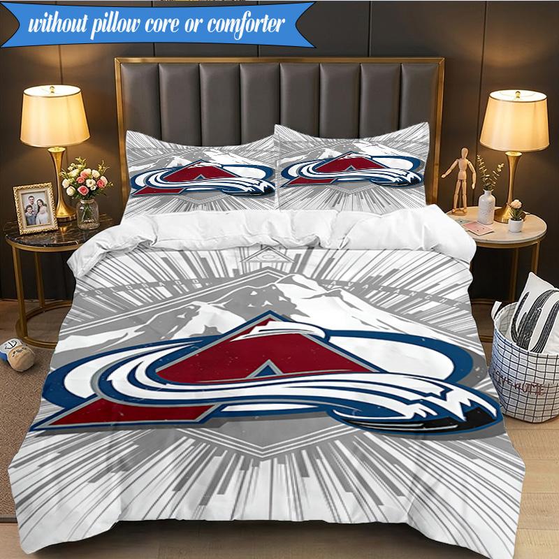 3PCS Avalanche Team Spirit Bedding Set,Including 1pc Duvet Cover And 2pcs Pillowcases Perfect for Bedroom, Dormitory, Fan Christmas Gift