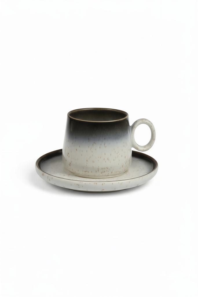 Ceramic Cup 120 Ml Elegant Design With Coffee Plate