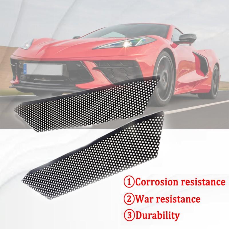 2PCS Black Complete Mesh Grill Inner For Corvette C8 2020 2021 Radiator Grille