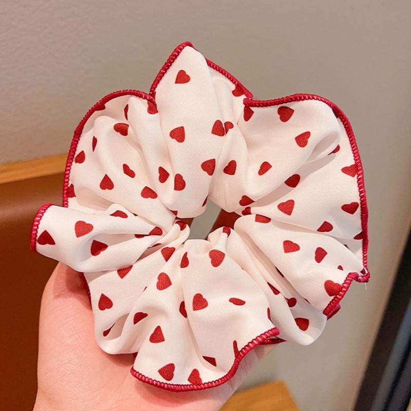 Red Hair Scrunchies for Women Hair Elastic Hair Rings Aesthetic Hair Tie Hair Scrunchy Ponytail Hair Holder