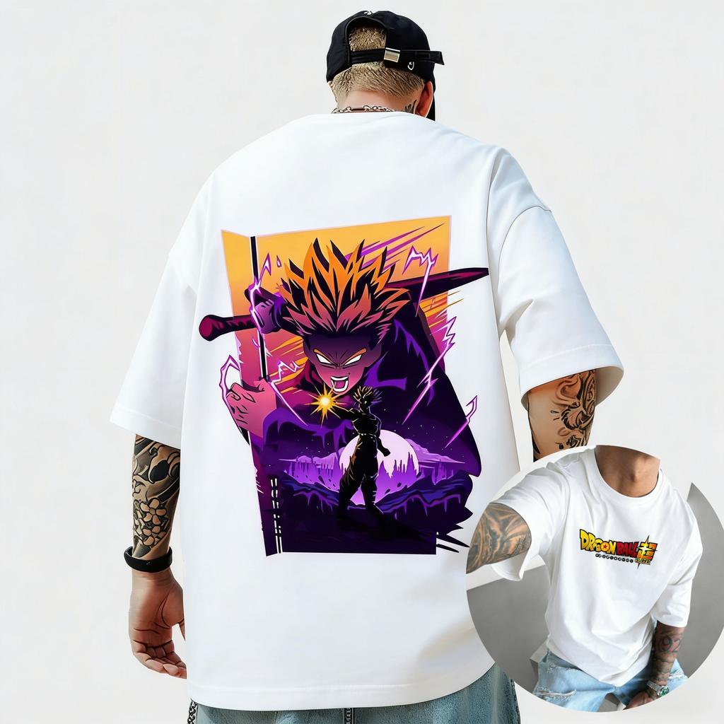 New Dragon Ball Anime Goku Roundneck Shortsleeved 2026 Summer American Mens Loose and Breathable Sports Cotton Tshirt