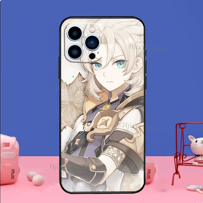 Genshin Impact Albedo Phone Case For iPhone 16 15 11 12 13 14 Pro Max Mini X XS XR Plus SE2 Funda Coque Capa Cover