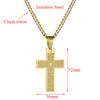 Classic Stainless Steel Bible Cross Necklace Pendant Men Hip Hop Jewelry Fashion Gold Color Long Chain Necklace