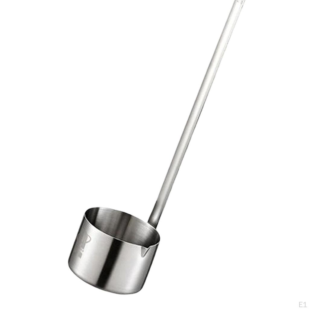 Professional Serving Ladle with Hook,Flat Bottom Spoon for Soup Kitchen Sauce Oil