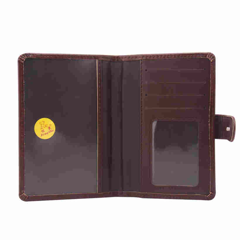 Retro Men Leather Buckle Multifunction Passport Holder Passport Bag Small Wallet Coin Pocket
