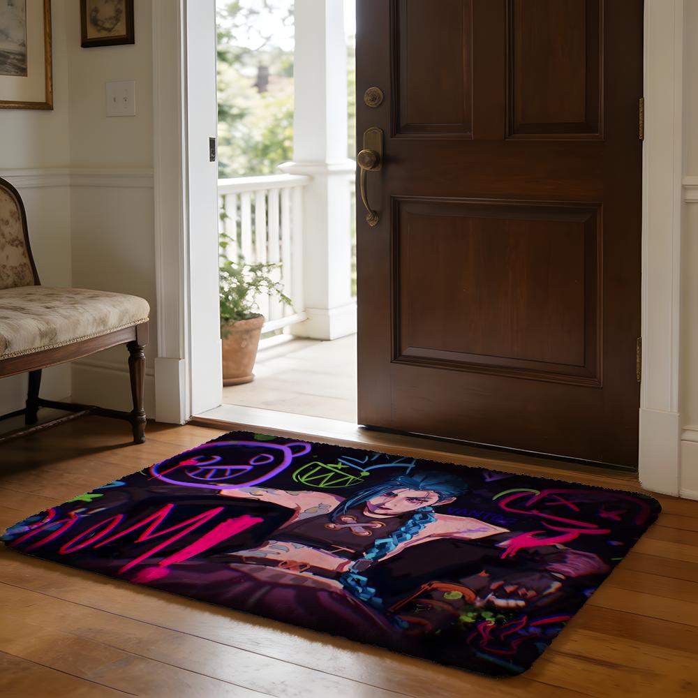 Floor Mat Soft Flannel Rug Non Slip Absorbent Mat for Bathroom Bedroom Home Decor Cool Anime J JinxS