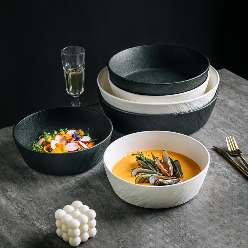 Ceramic Large Capacity 12-Inch Bowl for Soup, Sauerkraut Fish, Boiled Fish, Noodles, and Mao Xuewang.