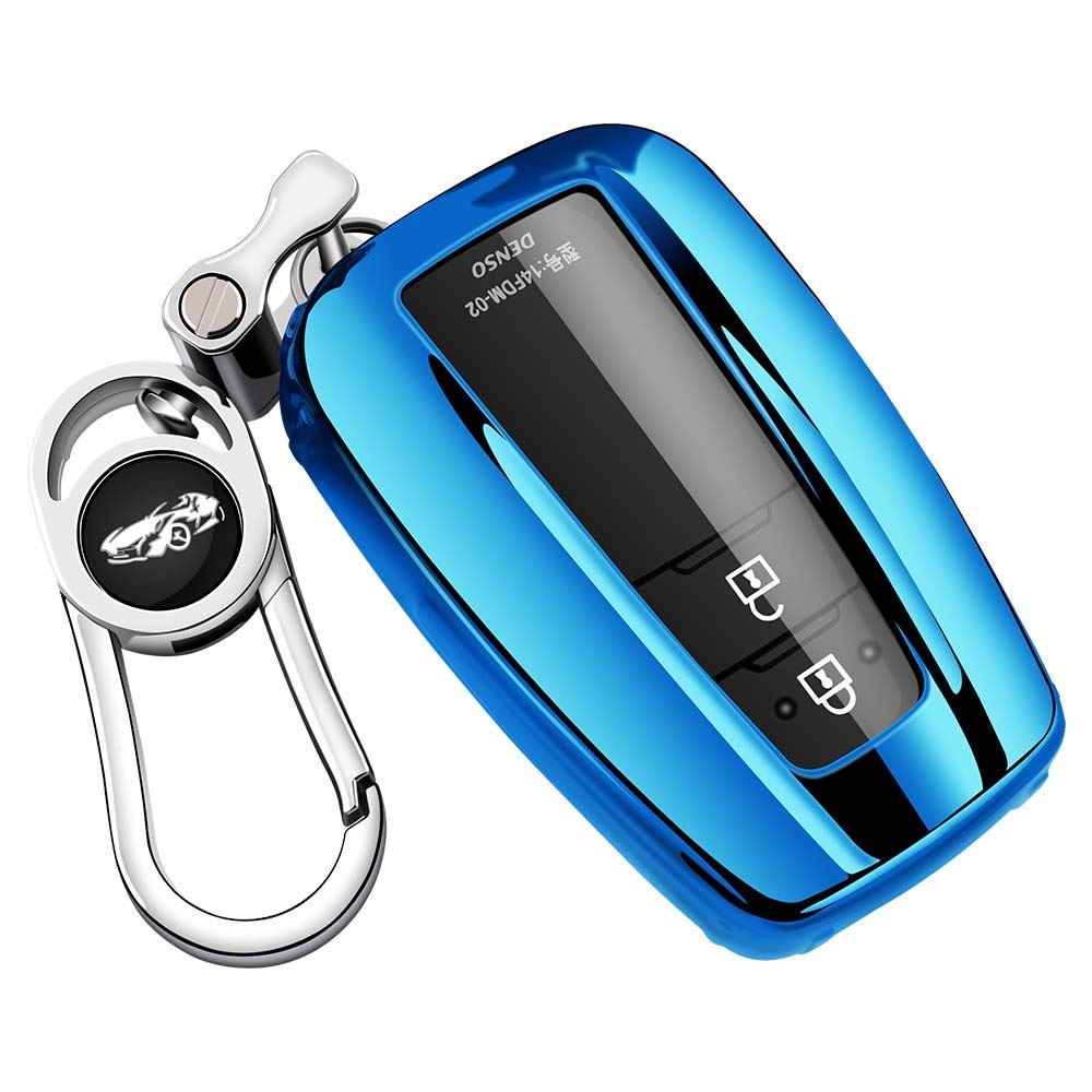 Smart Key Case, Keyless Entry, Made of Premium TPU Material, Shock Resistant, Scratch Resistant, Waterproof, Fashionable Smart Key Holder, Blue