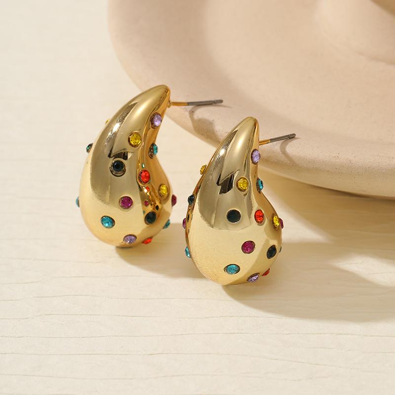 Vintage Comma Teardrop Punk Style Earrings Glossy Hanging Earrings Eco-friendly Metal