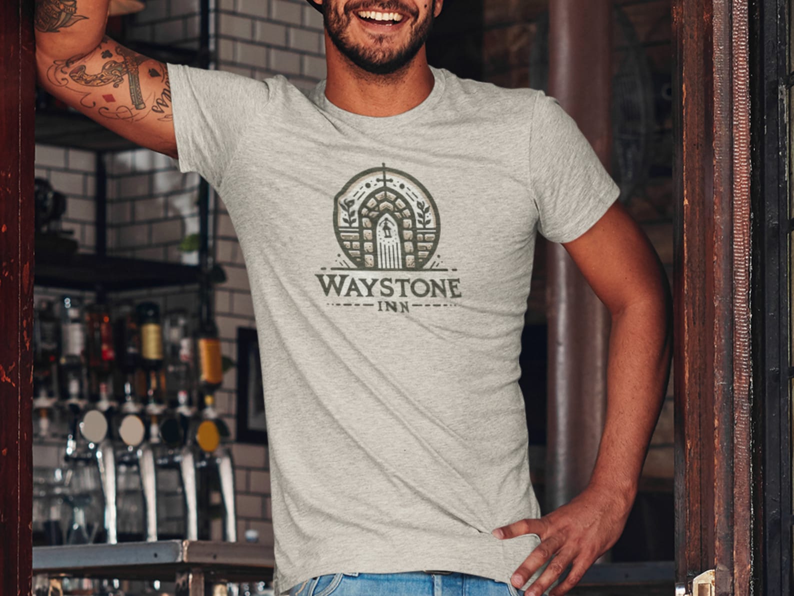 Waystone Inn T Shirt | KingKiller Chronicles | Kvothe | Tee for Name of the Wind / Wise Mans Fear Fans | Minimalistic Fantasy Merchandise XL